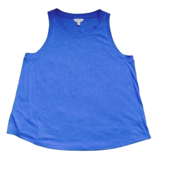 Time and Tru Tops - NWT Textured Sleeveless Curved-Hem Tank Top Size Large Color Turquoise